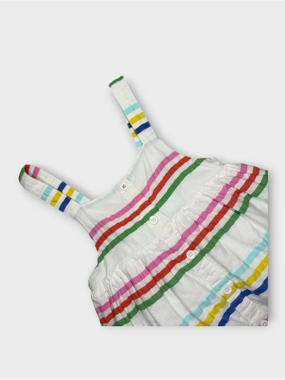 Mini Boden Colorful Striped Seersucker Pinafore Dress